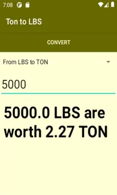 Ton to LBS converter android App screenshot 0