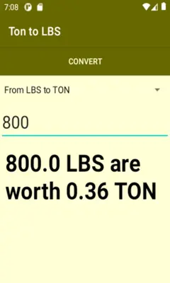 Ton to LBS converter android App screenshot 1